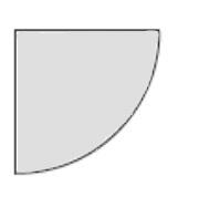 Rohová skleněná polička 25 x 25 cm satinované sklo roh úchyty SHELF GLASS CORNER tvar